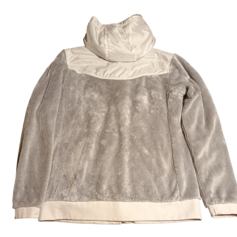 The North Face Cream and Gray Hooded Fleece Jacket - Picture 2 of 4